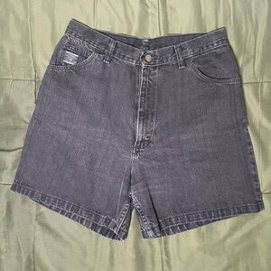 Black Denim Wrangler Shorts